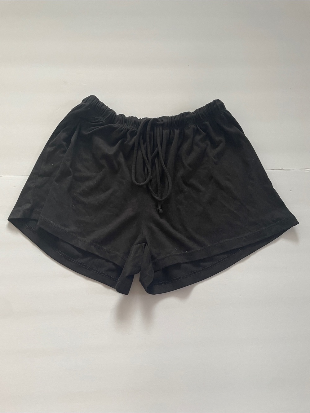 Women's Black Athletic Lounge Shorts with Drawstring Waist